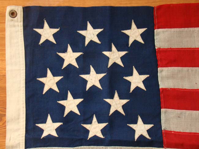 A hand stitched woolen flag made for the Centennial in 1876 — image 2